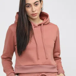 Tokyo Talkies Women Pink Hooded Sweatshirt-picture-25