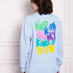 Imsa Moda Typography Printed Pullover Ribbed Sweatshirt image 1