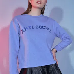 DressBerry Typography Printed Long Sleeves Pullover-image-41