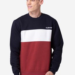 Allen Cooper Men Navy Blue Colourblocked Sweatshirt-picture-47