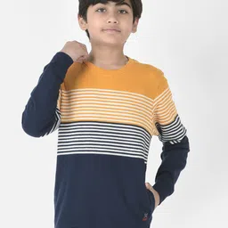 Crimsoune Club Boys Cotton Striped Sweatshirt-image-89