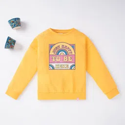 Ed-a-Mamma Girls Yellow Printed Sweatshirt-picture-56