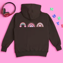 NUSYL Girls Graphic Printed Hooded Fleece Sweatshirt-image-63