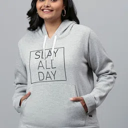 Instafab Plus Women Grey Printed Sweatshirt-picture-10