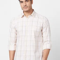Parx Slim Fit Windowpane Checked Cotton Casual Shirt-picture-42