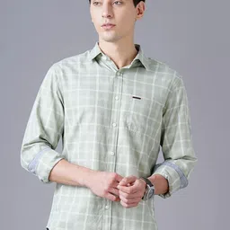 British Club Men Smart Slim Fit Checked Pure Cotton Casual Shirt-picture-34