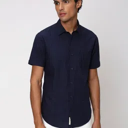 Mufti Classic Slim Fit Horizontal Stripes Pure Cotton Casual Shirt-picture-8
