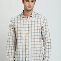 Turtle Relaxed Slim Fit Windowpane Checks Pure Cotton Casual Shirt image 1