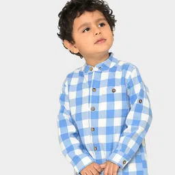 MiArcus Boys Comfort Gingham Checked Flannel Weave Cotton Casual Shirt-picture-24