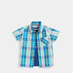 mothercare Boys Tartan Checked Pure Cotton Casual Shirt With T-shirt-picture-21