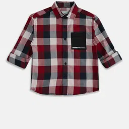 Pantaloons Junior Boys Red Buffalo Checks Checked Casual Shirt-picture-19