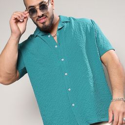 Instafab Plus Micro Ditsy Self Design Classic Casual Shirt-image-20