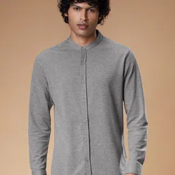 The Souled Store Men Grey Comfort Knitted Cotton Casual Shirt-picture-17