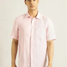 Indian Terrain Spread Collar Pure Linen Casual Shirt-picture-14