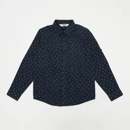Cantabil Boys Navy Blue Standard Printed Casual Shirt-picture-56