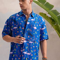 KETCH Printed Spread Collar Short Sleeves Oversized Casual Shirt-picture-11