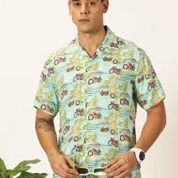 Provogue Men Premium Slim Fit Floral Opaque Printed Casual Shirt-picture-19