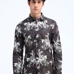 Flying Machine Men Slim Fit Spread Collar Floral Printed Cotton Casual Shirt-image-66