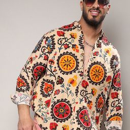 Instafab Plus Classic Ethnic Motifs Printed Casual Shirt-picture-2