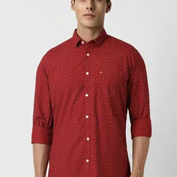 Van Heusen Sport Slim Fit Micro Ditsy Printed Pure Cotton Casual Shirt-image-8
