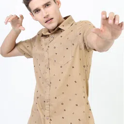 KETCH Men Beige Slim Fit Printed Casual Shirt-image-88
