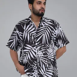 BROWN BROTHERS Relaxed Floral Printed Spread Collar Oversized Casual Shirt-picture-17