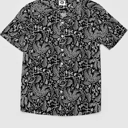 YK Boys Comfort Floral Printed Spread Collar Short Sleeves Cotton Casual Shirt-picture-36