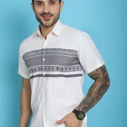 Indian Needle Classic Ethnic Motifs Printed Cotton Casual Shirt-image-15