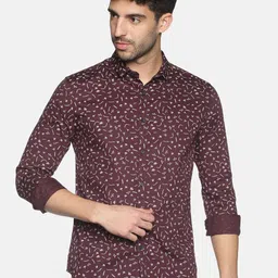 SHOWOFF Men Brown Slim Fit Printed Casual Shirt-image-46