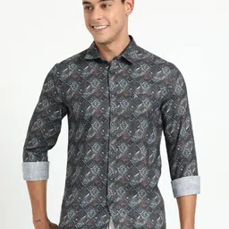 CP BRO India Slim Fit Geometric Printed Cotton Casual Shirt-picture-40