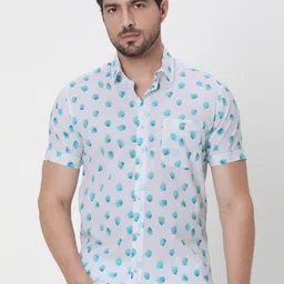 Mufti Conversational Printed Slim Fit Cotton Casual Shirt-picture-25