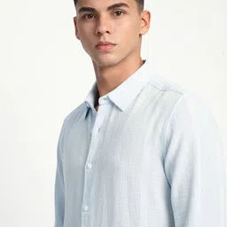 THE BEAR HOUSE Men Slim Fit Striped Pure Cotton Casual Shirt-picture-42