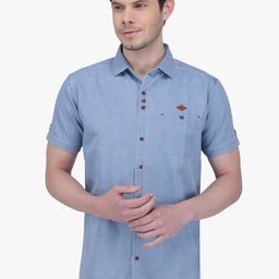 Kuons Avenue Smart Slim Fit Denim Casual Shirt-picture-2