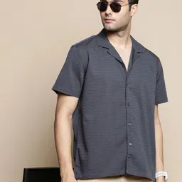 INVICTUS Club Slim Fit Printed Cuban Collar Cotton Casual Shirt-picture-36