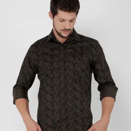 Crimsoune Club Men Classic Slim Fit Opaque Printed Casual Shirt-picture-43