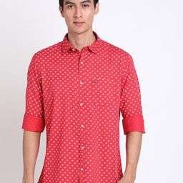 Turtle Classic Slim Fit Geometric Printed Pure Cotton Casual Shirt-picture-24
