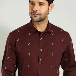 Indian Terrain Printed Spread Collar Classic Slim Fit Pure Cotton Casual Shirt-picture-18