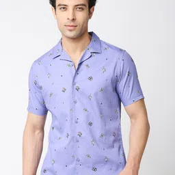 HERE&NOW Men Premium Slim Fit Printed Casual Pure Cotton Shirt-picture-14