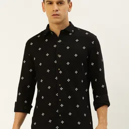 SHOWOFF Comfort Opaque Floral Printed Linen Casual Shirt-picture-27