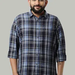 Indian Terrain Tartan Checks Spread Collar Slim Fit Casual Shirt-picture-21