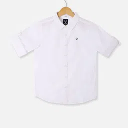 Allen Solly Junior Boys Slim Fit Spread Collar Roll Up Sleeves Cotton Casual Shirt-picture-31