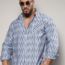 Instafab Plus Classic Striped Cotton Casual Shirt-picture-32