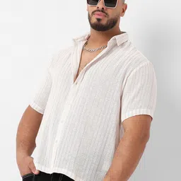 Instafab Plus Classic Vertical Striped Cotton Casual Shirt-picture-29