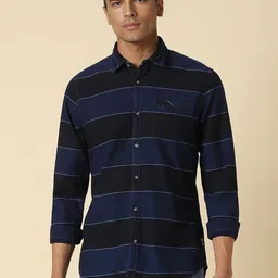 Allen Solly Horizontal Striped Full Sleeves Pure Cotton Casual Shirt-picture-43