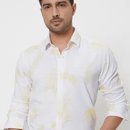Mufti ss-24 Slim Fit Tropical Printed Spread Collar Long Sleeves Casual Shirt-image-24