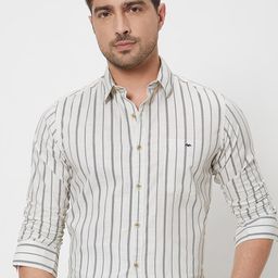 Mufti Slim Fit Vertical Striped Cotton Casual Shirt-picture-49