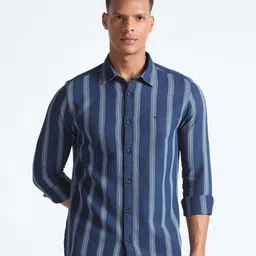 Flying Machine Slim Fit Opaque Striped Cotton Casual Shirt-image-31