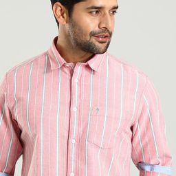 Indian Terrain Classic Slim Fit Striped Cotton Casual Shirt-picture-34