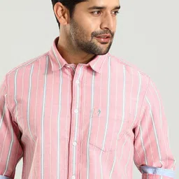 Indian Terrain Slim Fit Striped Spread Collar Long Sleeves Cotton Casual Shirt-image-11