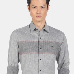 Arrow Men Black Slim Fit  Manhattan Slim Fit Horizontal Striped Formal Shirt-picture-29